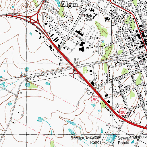 Topographic Map of Bastrop County Constable's Office Precinct 4, TX