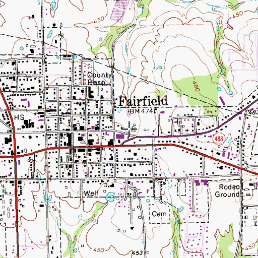 Topographic Map of Freestone County Constable's Office Precinct 3, TX