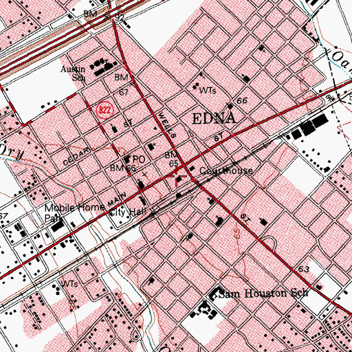 Topographic Map of Jackson County Constable's Office Precinct 1, TX