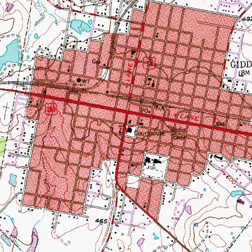 Topographic Map of Lee County Constable's Office Precinct 1, TX