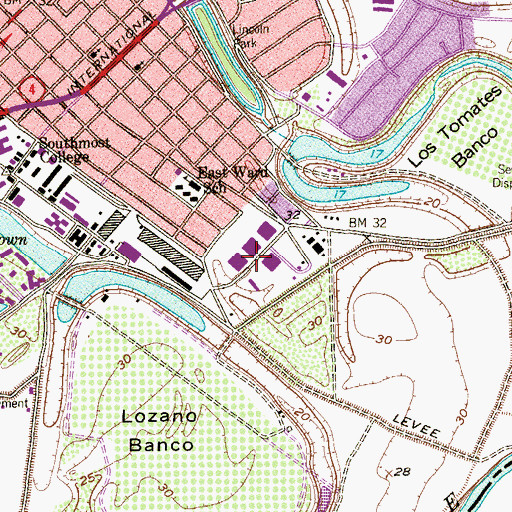 Topographic Map of University of Texas Rio Grande Valley Police Department, TX