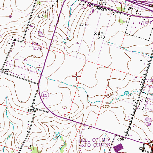 Topographic Map of Bell County Constable's Office Precinct 1, TX