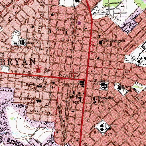 Topographic Map of Brazos County Constable's Office Precinct 4, TX