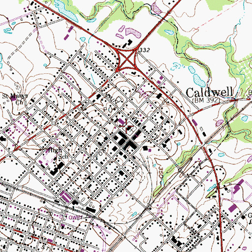 Topographic Map of Burleson County Constable's Office Precinct 3, TX
