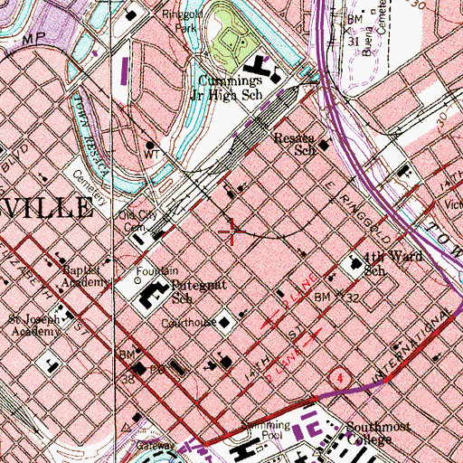 Topographic Map of Cameron County Constable's Office Precinct 2, TX