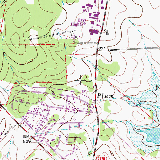 Topographic Map of Hays County Constable's Office Precinct 2, TX