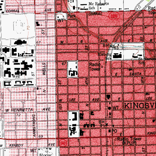 Topographic Map of Kleberg County Constable's Office Precinct 2, TX