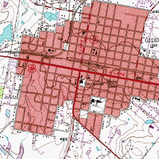 Topographic Map of Lee County Constable's Office Precinct 2, TX