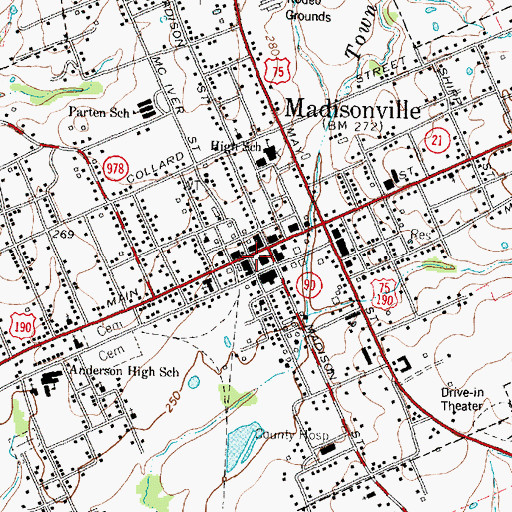 Topographic Map of Madison County Constable's Office Precinct 2, TX