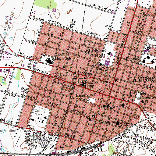 Topographic Map of Milam County Constable's Office Precinct 1, TX