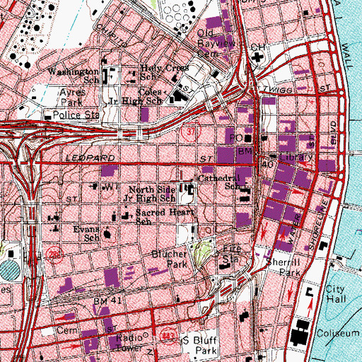 Topographic Map of Nueces County Constable's Office Precinct 1, TX