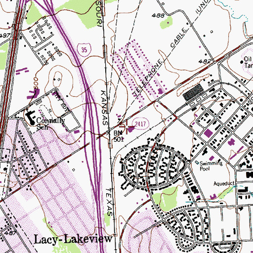 Topographic Map of Texas Highway Patrol Office, TX