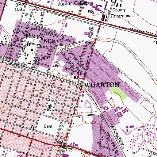 Topographic Map of Wharton County Constable's Office Precinct 1, TX