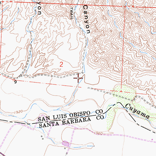 Topographic Map of Sulphur Canyon, CA