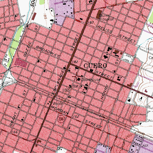 Topographic Map of DeWitt County Constable's Office Precinct 1, TX