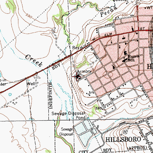 Topographic Map of Hill County Sheriff's Office, TX