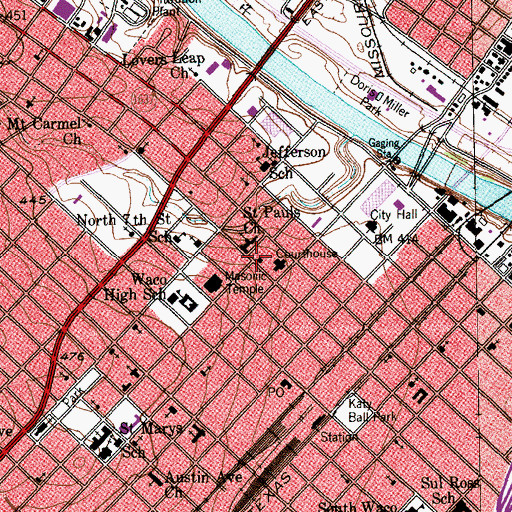 Topographic Map of McLennan County Sheriff's Office, TX