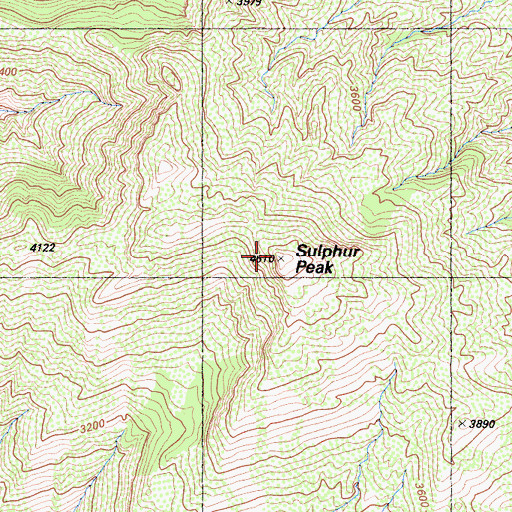 Topographic Map of Sulphur Peak, CA