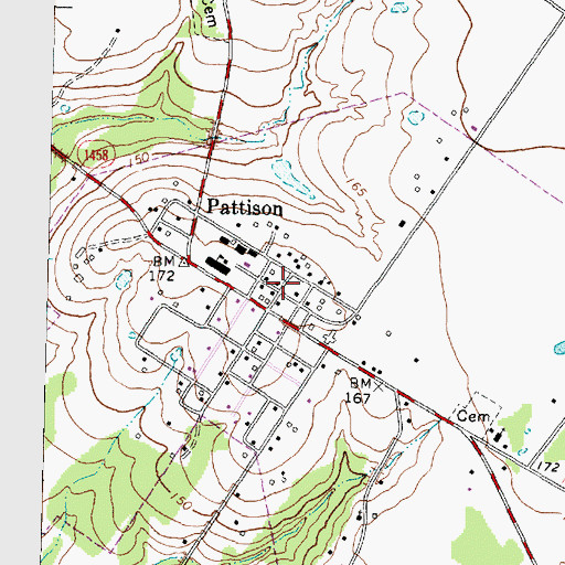 Topographic Map of Waller County Constable's Office Precinct 4, TX