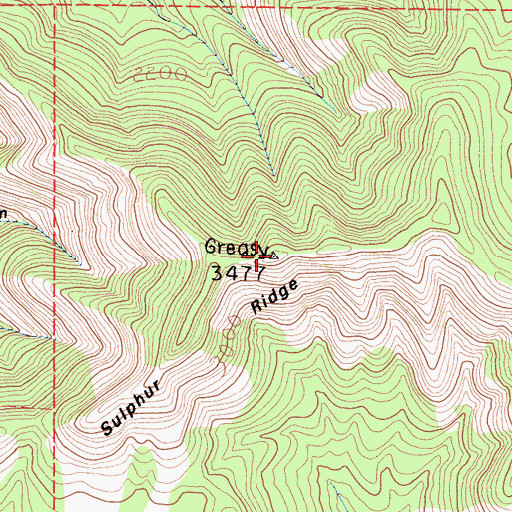 Topographic Map of Sulphur Ridge, CA