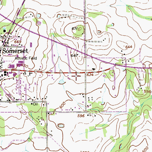 Topographic Map of Somerset Police Department, TX