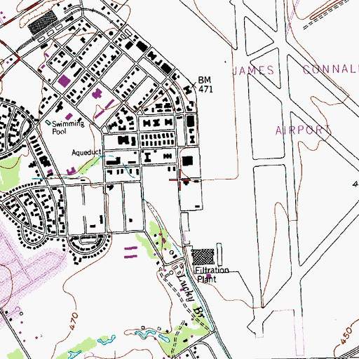Topographic Map of Texas State Technical College Waco Police Department, TX