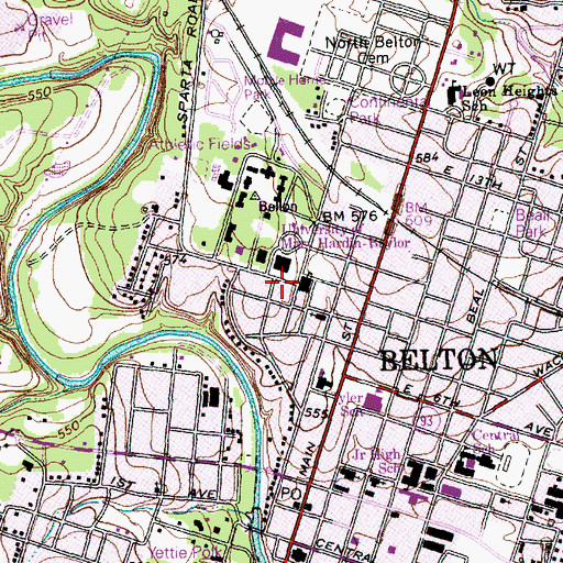 Topographic Map of University of Mary Hardin Baylor Police Department, TX