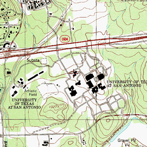 Topographic Map of University of Texas San Antonio Police Department, TX