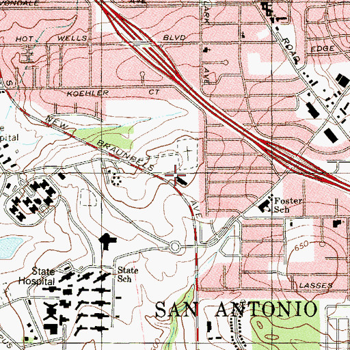 Topographic Map of Texas Department of Public Safety Texas Rangers Company F, TX