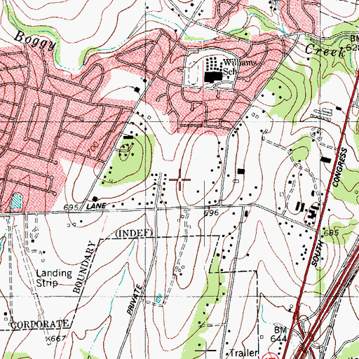 Topographic Map of Austin Police Department South Substation, TX
