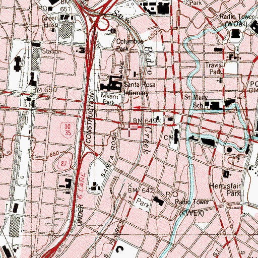 Topographic Map of Central Texas Correctional Facility, TX