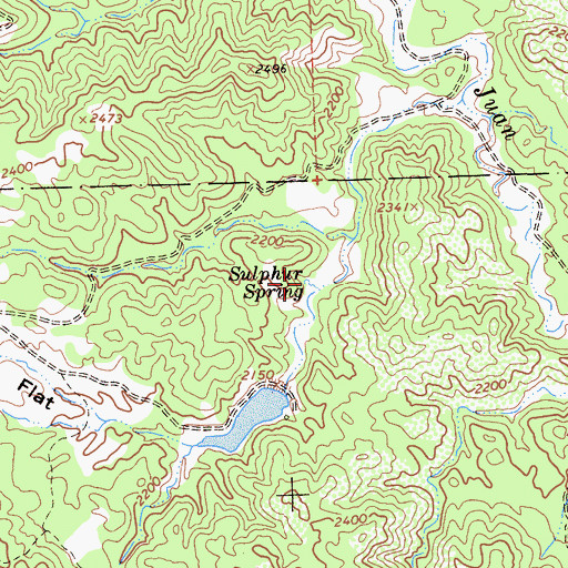 Topographic Map of Sulphur Spring, CA