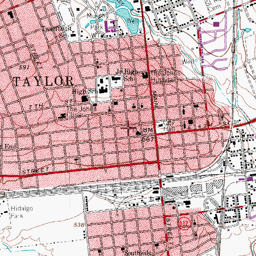 Topographic Map of Williamson County Constable's Office Precinct 4, TX