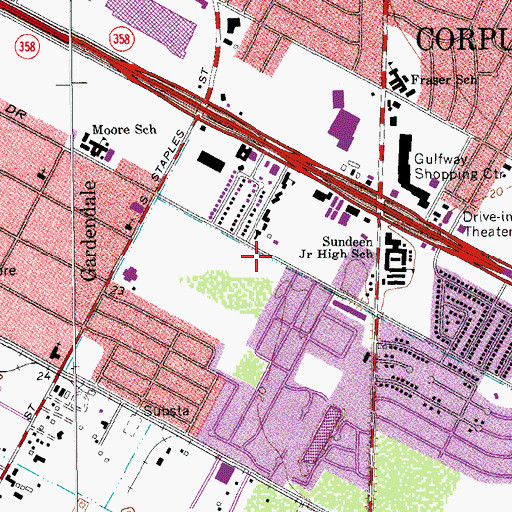 Topographic Map of Corpus Christi Police Department Southside, TX
