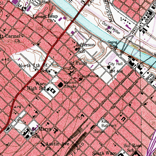 Topographic Map of McLennan County Constable's Office Precinct 1, TX