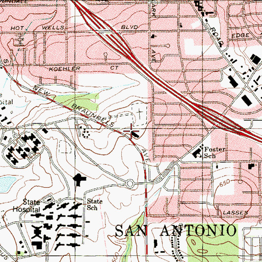 Topographic Map of Texas Highway Patrol Office, TX