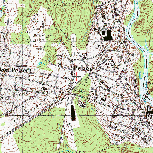 Topographic Map of Pelzer Rescue Squad, SC