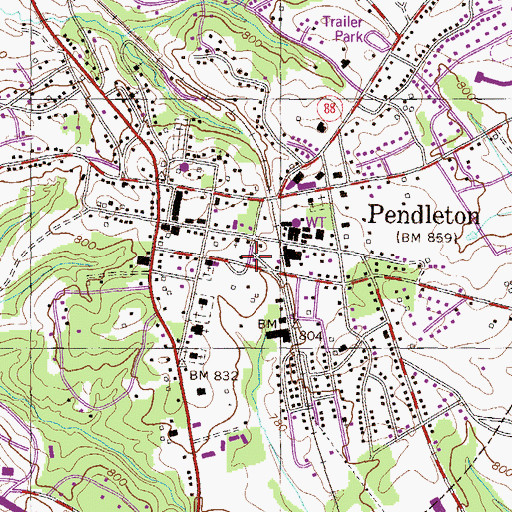 Topographic Map of Pendleton Area Rescue Squad, SC