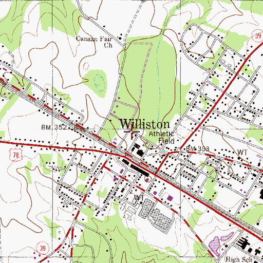 Topographic Map of Williston Rescue Squad, SC