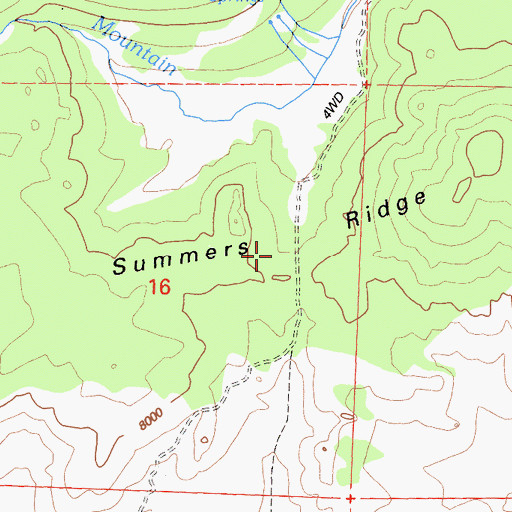 Topographic Map of Summers Ridge, CA