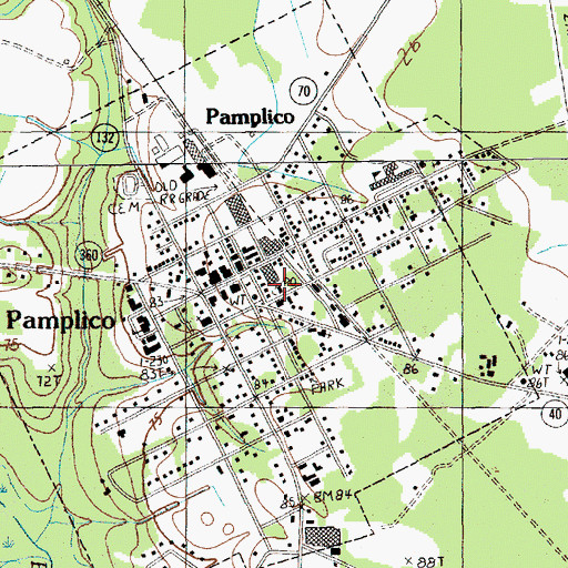 Topographic Map of Pamplico Rescue Squad, SC