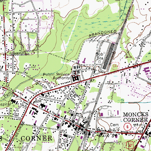 Topographic Map of Berkeley County Emergency Medical Services, SC