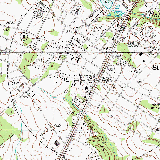 Topographic Map of Calhoun County Emergency Medical Services, SC