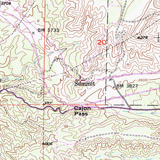 Topographic Map of Summit, CA