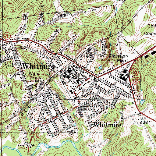 Topographic Map of Whitmire Rescue Squad, SC
