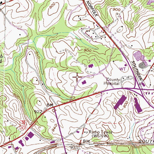 Topographic Map of Oconee Medical Center Emergency Medical Services, SC