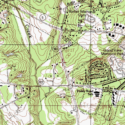 Topographic Map of Piedmont Medical Center Emergency Medical Services, SC