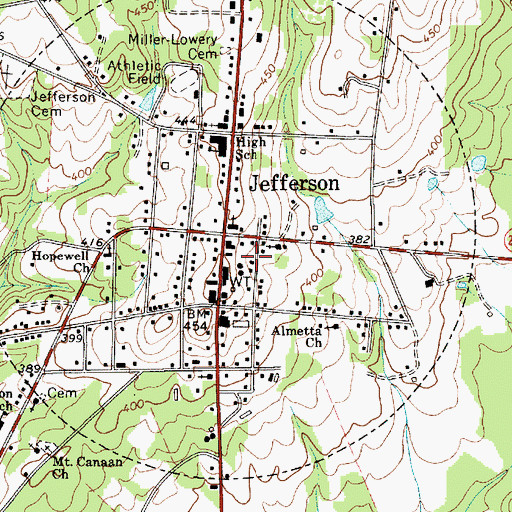 Topographic Map of Jefferson Rescue Squad, SC