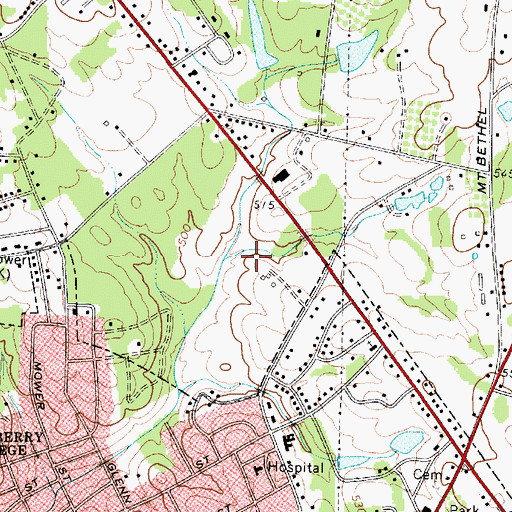 Topographic Map of Newberry County Emergency Medical Services, SC