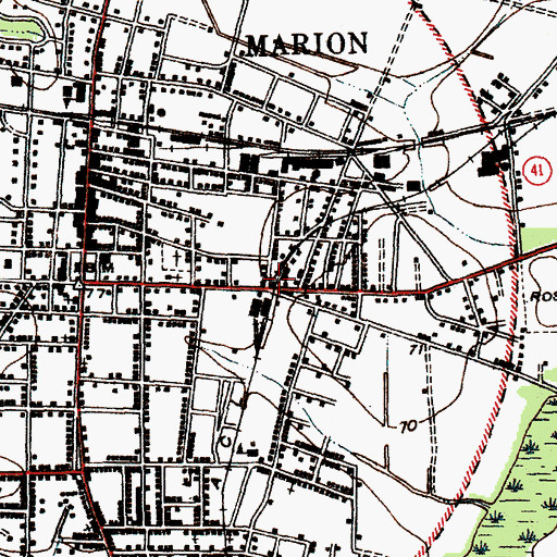 Topographic Map of Marion Rescue Squad, SC